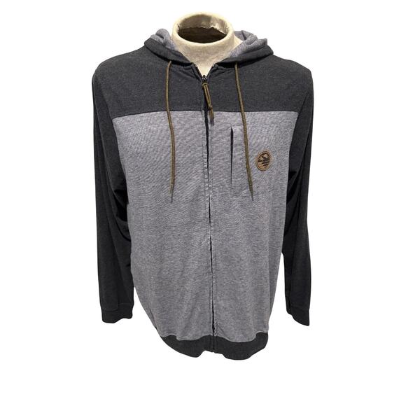 Tree Brand Supply Nomad Division Men’s Large Full Zip Hoodie Gray Two Tone - Picture 1 of 5